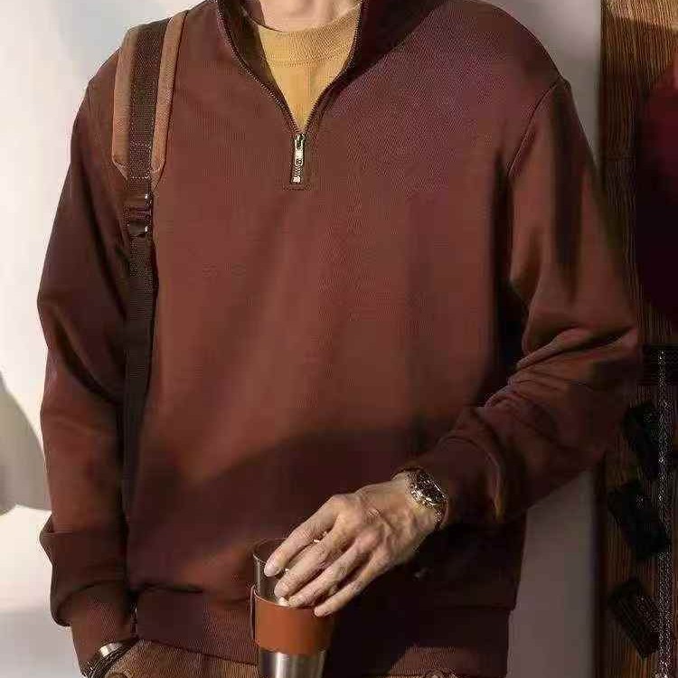 سترة كارديجان فضفاضة ذات رقبة دائرية وغطاء للرأس