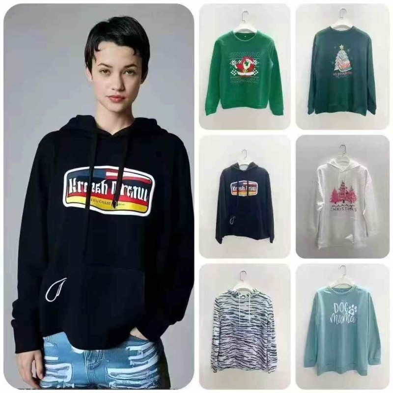 سترة كارديجان فضفاضة ذات رقبة دائرية وغطاء للرأس