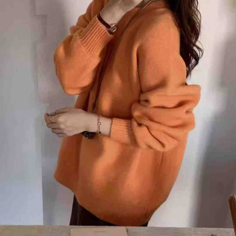 بلوفر خريفي وشتوي جديد فضفاض بياقة دائرية