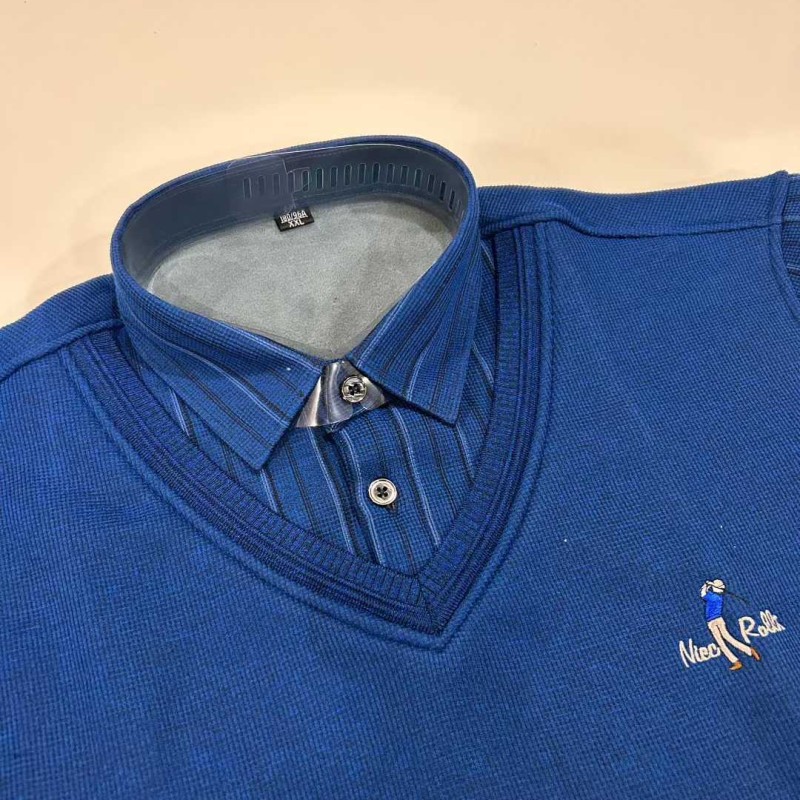 طقم رجالي من قطعتين مدمجتين من تي شيرت وسويت شيرت