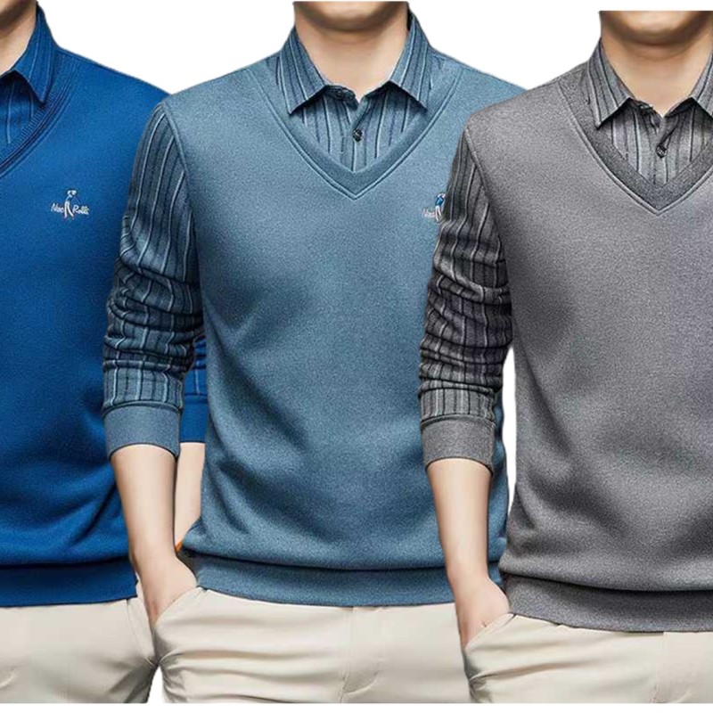 طقم رجالي من قطعتين مدمجتين من تي شيرت وسويت شيرت