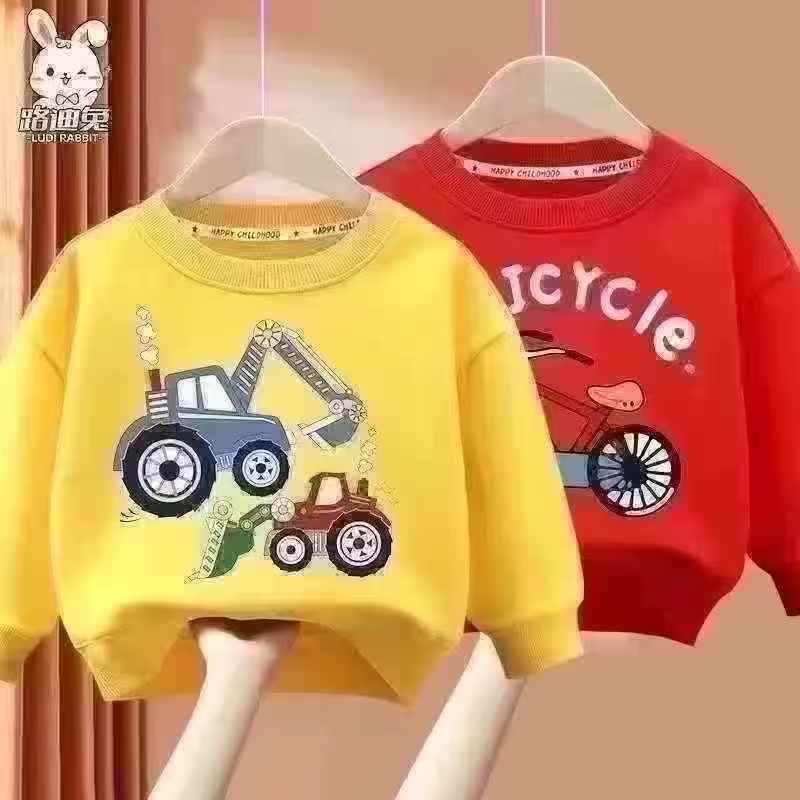 بلوزات سويتشيرت أطفال قطنية 100% بياقة ملفوفة