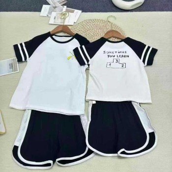 طقم شورت كاجوال من قطعتين, ملابس الأطفال الصيفية طقم شورت كاجوال من قطعتين, ملابس الأطفال الصيفية