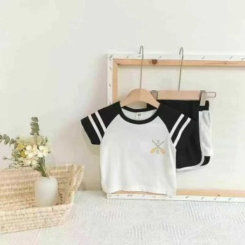 طقم شورت كاجوال من قطعتين, ملابس الأطفال الصيفية طقم شورت كاجوال من قطعتين, ملابس الأطفال الصيفية