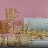 طقم من 6 كوب زجاجي مزخرف طقم من 6 كوب زجاجي مزخرف