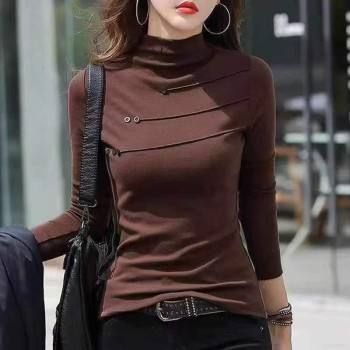 بلوزة نسائية أنيقة برقبة عالية بلوزة نسائية أنيقة برقبة عالية