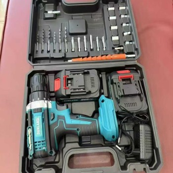 طقم مثقاب ومفك براغي لا سلكي ببطارية ليثيوم أيون قابل لإعادة الشحن