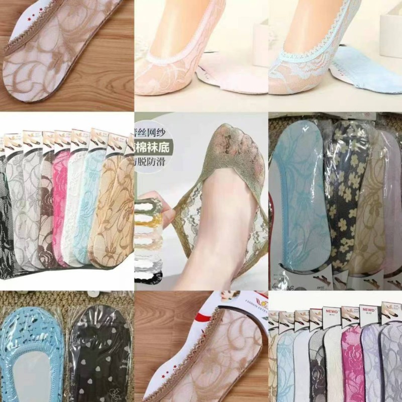 جوارب قارب قصيرة من القطن والدانتيل جوارب قارب قصيرة من القطن والدانتيل