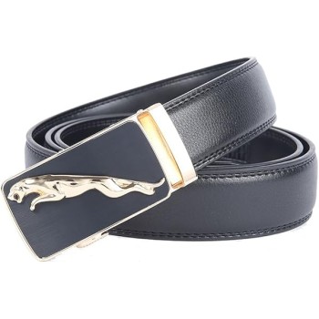 حزام رجالي جلدي بسقاطة مع إبزيم انزلاقي أوتوماتيكي