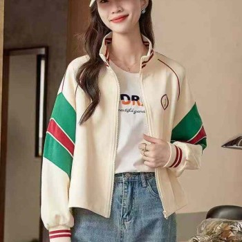 سترة بيسبول نسائية كاجوال على الطراز الأمريكي