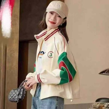 سترة بيسبول نسائية كاجوال على الطراز الأمريكي