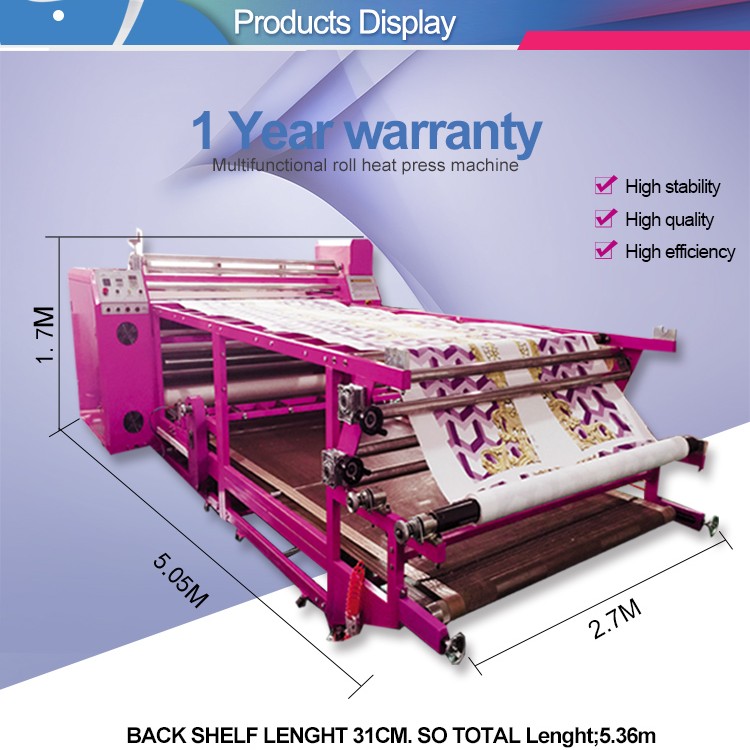 زيت أسطوانة أسطوانة تسخين آلة الطباعة لفة لفة لفة الضغط على آلة نقل الطباعة للنسيج