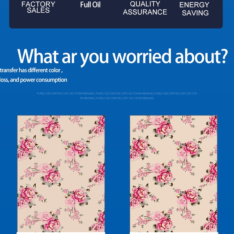 لفة قطرها 42 سم لفة لفة نقل الحرارة المطبعة المطبعة المطبعة للنسيج