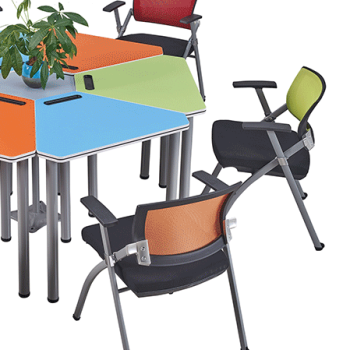 كرسي أثاث مدرسي دراسي دراسي جامعي كرسي أثاث مدرسي مع عجلات للطلاب على قرص الطالب.