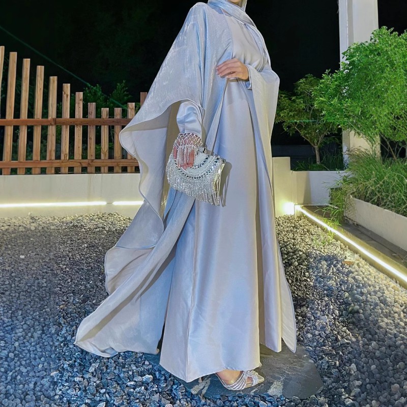 الملابس العربية, عباية مغلقة فستان ماكسي بألوان سادة من قطعتين رداء نسائي لجميع الفصول للمناسبات الرسمية أو الكاجوال، ملابس رسمية إسلامية الملابس العربية, عباية مغلقة فستان ماكسي بألوان سادة من قطعتين رداء نسائي لجميع الفصول للمناسبات الرسمية أو الكاجوال، ملابس رسمية إسلامية