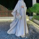 الملابس العربية, عباية مغلقة فستان ماكسي بألوان سادة من قطعتين رداء نسائي لجميع الفصول للمناسبات الرسمية أو الكاجوال، ملابس رسمية إسلامية 