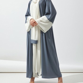 الملابس العربية,  عباية أنيقة بقطعتين وغطاء رأس, فسان مكسي ورداء مفتوح, خياطة كارديجان,    