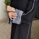 الملابس العربية,  فستان عباية برقبة مستديرة وأكمام الكوفية الفلسطينية
