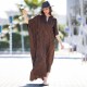 2021 جديد أوروبي وأمريكي من أربعة جوانب أسود بني مخطط شاطئ مخطط Squid Sexy Robe Squid واحد صدر واحد