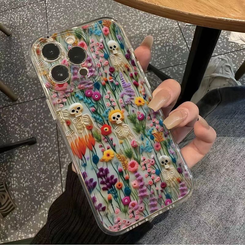 جرابات الزهور والجمجمة لأجهة الأيفون