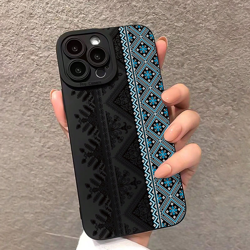 جراب هاتف Apple iPhone  بطبعة أفريقية هندسية, جراب مضاد للسقوط بالكامل