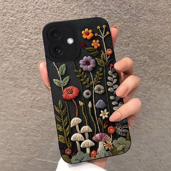 الزهور والنباتات الأرجواني مناسبة لـ iPhone16Pormax Phone Case 14 Apple 13 Frosted 12/15 High-end 11 romes