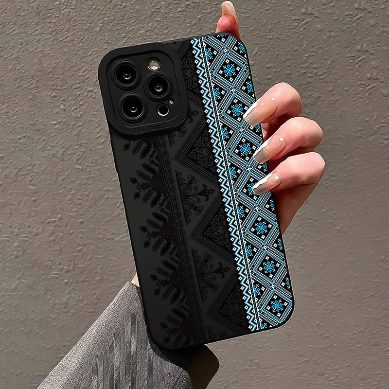 جراب هاتف Apple iPhone  بطبعة أفريقية هندسية, جراب مضاد للسقوط بالكامل