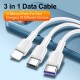1.2 متر واحد إلى ثلاثة كابل بيانات شحن سريع فائق 5A مناسب لـ Huawei Honor Xiaomi Vivo Android Cable