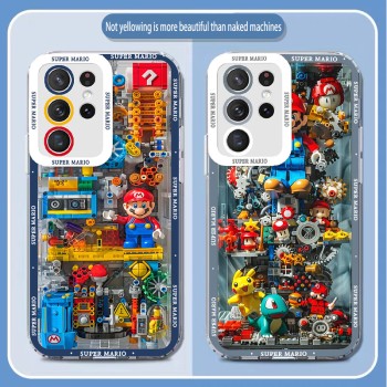مناسبة لـ Samsung S24 Case Mobile Phone Case Ultra Mechanical Mario S20 Lego Building Place بالإضافة إلى Angel Eye M11 Anti-Fall