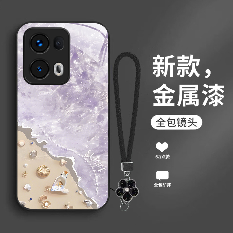 ينطبق على OPPOFINDX8 الهاتف المحمول CASE X7 Beach Wave X6 Shell A2 Metal Paint A8 Summer A9 Flower Lanyard ينطبق على OPPOFINDX8 الهاتف المحمول CASE X7 Beach Wave X6 Shell A2 Metal Paint A8 Summer A9 Flower Lanyard