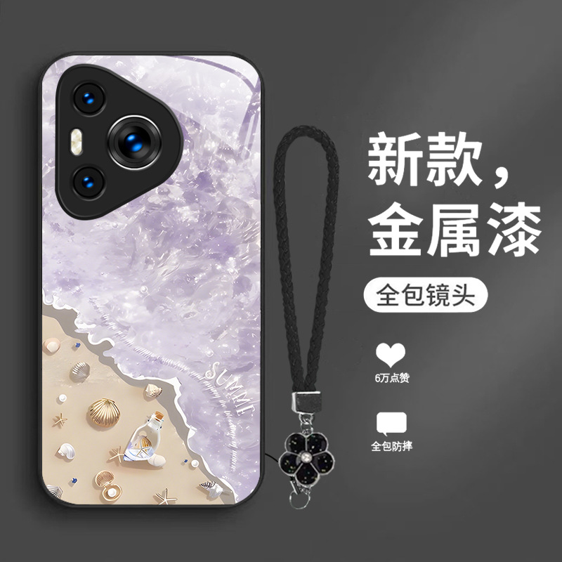 مناسبة لـ Huawei P80 Case Phone Case P70 Beach Wave P60 Shell P50 Metal Paint GT Summer 30 Flower Lanyard مناسبة لـ Huawei P80 Case Phone Case P70 Beach Wave P60 Shell P50 Metal Paint GT Summer 30 Flower Lanyard