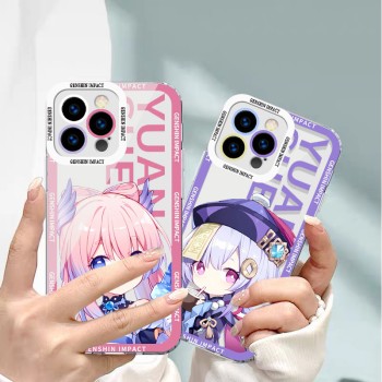 anime Genshin Impact for iPhone 16 Cartoon Pro اليابانية الكرتون 13mini لطيف ماكس حزمة كاملة الملاك عيون XS anti-fall