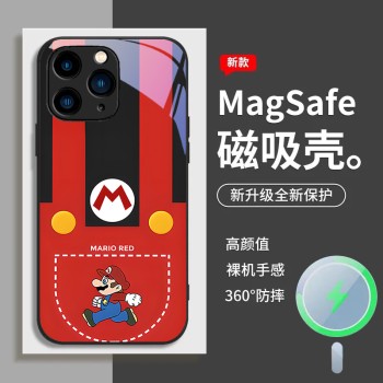 ينطبق على iPhone 16 Phone Case 15 Super Mario 14 Plus Animation 13 Mario 12 Magnetic Mini Anti-Fall
