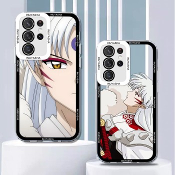   جرابات هواتف سامسونج برسوم انمي يابانية Samsung S21 Inuyasha A54 Male A32 Sesshomaru Fe anime Pro 2d S23 Kikyo A13 Day Anime