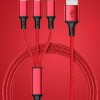 كابل بيانات واحد إلى ثلاثة بيانات USB مضفر سريع الشحن للهاتف المحمول متعدد الوظائف متعدد الوظائف كابل بيانات واحد إلى ثلاثة بيانات USB مضفر سريع الشحن للهاتف المحمول متعدد الوظائف متعدد الوظائف