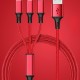 كابل بيانات واحد إلى ثلاثة بيانات USB مضفر سريع الشحن للهاتف المحمول متعدد الوظائف متعدد الوظائف