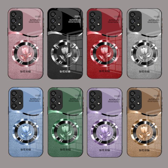 مناسبة لـ Samsung S25Pro Phone Case S24 Ring Tulip S23 Fashion S10E Drop-Probling بالإضافة إلى زجاج شامل للجميع