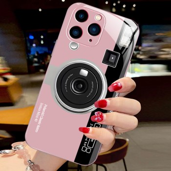 ينطبق على Apple 15/Pro/Plus Creative Camera Apple 11Pro Liquid Glass Shell الكامل المضاد للهبوط