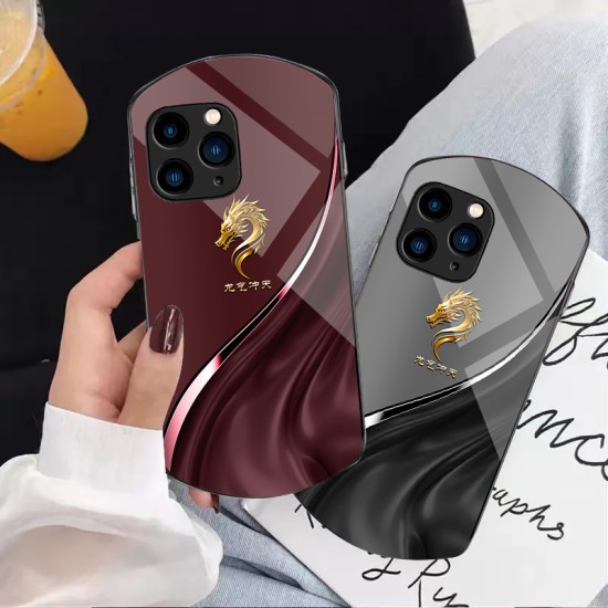 ينطبق على Apple 15 Dragon Qi Chongtian 13max Oval 11 Cloth Pattern 12mini Anti-Fall iPhone x aliexpress