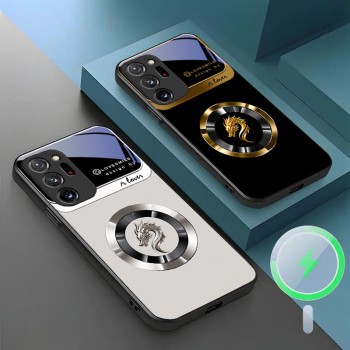 مناسبة لـ Samsung S24 Ring Dragon Head S20 الشفط المغناطيسي Case S21 شامل كامل بالإضافة إلى S23 Glass Light Light