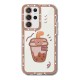 مناسبة لـ Samsung S25 CASE A36 Cartoon S21 Milk Cover Bear Fe Milk Tea 55 Creative A14 Angel Eye Soft Shell