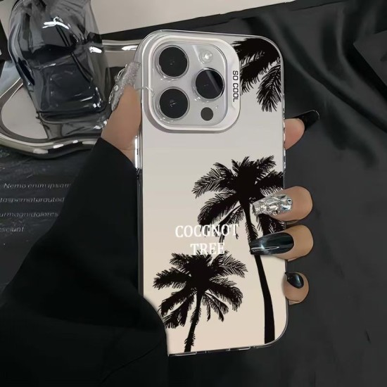 17 17Pro شجرة جوز الهند المطبق Apple 17Promax 16Pro 16 Case Mobile 16Promax 15 11