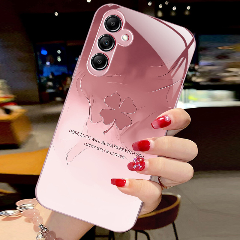 مناسبة لـ Samsung A73 Creative Phone Case S11Plus Lucky من أربع أوراق القشرة S21FE المتقدمة الزجاجي السائل A42 مناسبة لـ Samsung A73 Creative Phone Case S11Plus Lucky من أربع أوراق القشرة S21FE المتقدمة الزجاجي السائل A42