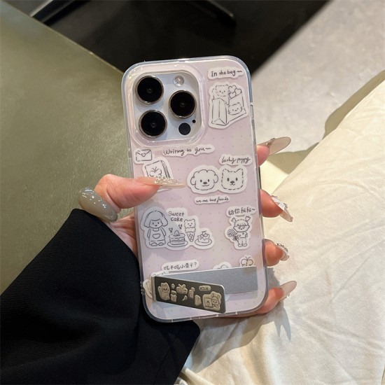 نمط نص الرسوم المتحركة على النمط الكوري INS مناسب لـ iPhone17 Apple 16 Promax/15/14 حالة الهاتف المحمول نموذج جديد