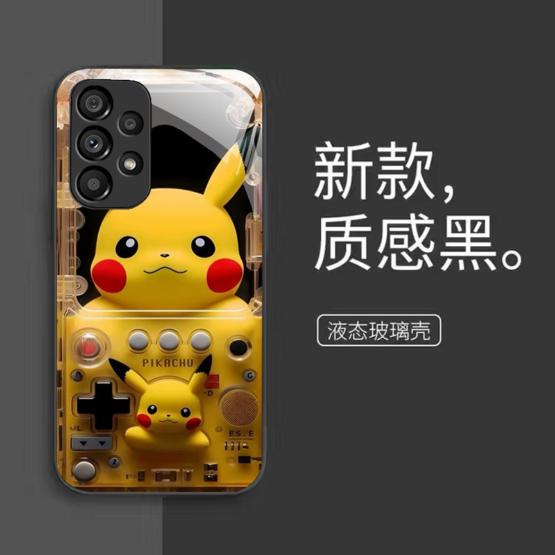 مناسبة لـ Samsung S10 Pikachu S20 Gaming Console S22 Cartoon Fe Glass Shell بالإضافة مناسبة لـ Samsung S10 Pikachu S20 Gaming Console S22 Cartoon Fe Glass Shell بالإضافة