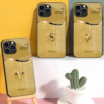ينطبق على Apple 16 Mobile Prope Case Pro National Trend 14/15 Gold Powder Promax Ring Plus Glass 13 Anti-Fall