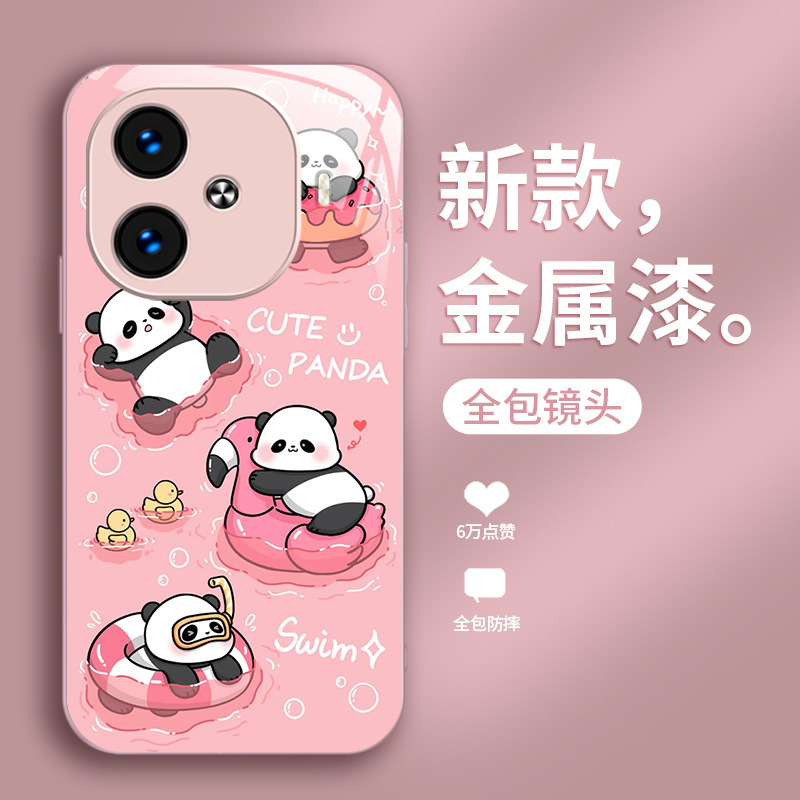 ينطبق على VIVOS20 Mobile Phone Case S19 Liquid Glass Pro Swimming Panda X200 Cartoon 12 ينطبق على VIVOS20 Mobile Phone Case S19 Liquid Glass Pro Swimming Panda X200 Cartoon 12