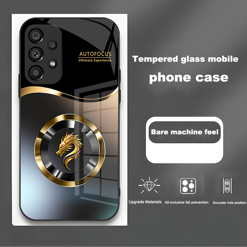 مناسبة لـ Samsung S30EDGE Phone Case S25 Dragon Head Bradient S24 الصينية S22 Glass S8 Ring S9 anti-fall مناسبة لـ Samsung S30EDGE Phone Case S25 Dragon Head Bradient S24 الصينية S22 Glass S8 Ring S9 anti-fall