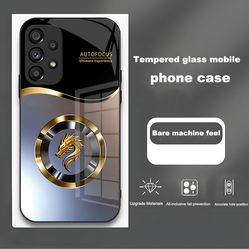 مناسبة لـ Samsung S30EDGE Phone Case S25 Dragon Head Bradient S24 الصينية S22 Glass S8 Ring S9 anti-fall مناسبة لـ Samsung S30EDGE Phone Case S25 Dragon Head Bradient S24 الصينية S22 Glass S8 Ring S9 anti-fall