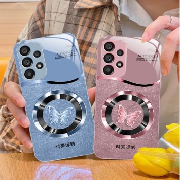 مناسبة لـ Samsung S25 Ultra Case S20 Ring Butterfly S21 Liquid S22 Fashion S23 Drop-Proof Plugh Full Package